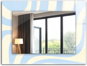 Dekoratív fali tükör nyomott mintás dekoráció 80x60 Absztrakt hullámos minták