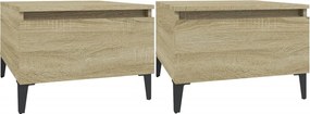 vidaXL 2 db sonoma tölgy színű szerelt fa kisasztal 50x46x35 cm