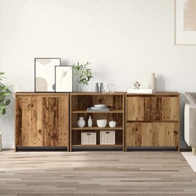 Oldalszekrények 3 pcs Régi fa 70 x 41 x 75 cm Faanyag