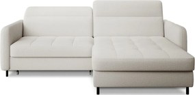 Krémszínű buklé kinyitható-tárolóhelyes sarokkanapé (jobb oldali-heverő résszel) Gomsi – ELTAP