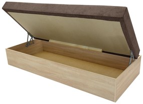 Egyszemélyes ágy (heverő) 85 cm Idona (barna) (ágyráccsal és matraccal) (tárolóhellyel). 1098587