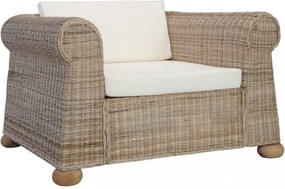2 részes természetes rattan kanapészett párnákkal