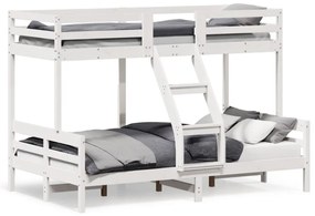 fehér tömör fenyőfa emeletes ágy 90 x 200/120 x 200 cm