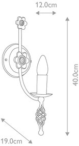 Elstead BY1-BLACK - Fali lámpa BELFRY 1xE14/60W/230V