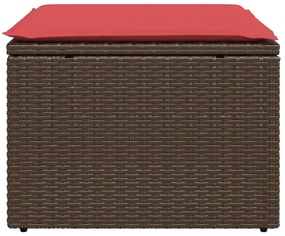 vidaXL barna polyrattan kerti ülőke párnával 55 x 55 x 37 cm