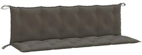 2 db melange sötétszürke szövet kerti padpárna 180 x 50 x 7 cm