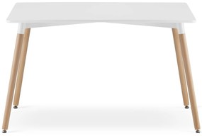 Étkező garnitúra 1 + 4, ADRIA 120x80cm fehér asztal + BALI MARK szék szürke