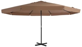 vidaXL tópszínű kerti napernyő alumínium tartórúddal, 500 cm átmérőjű