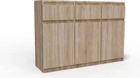 Washington 3S3F Komód Sonoma 120 cm