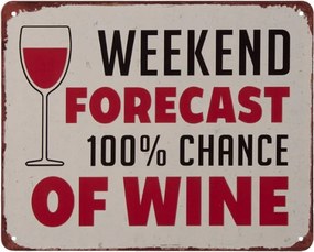 Fém fali felirat Weekend & Wine 20x1x25 cm