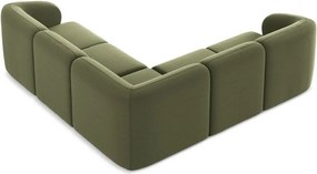 Zöld bársony sarokkanapé Lani – Makamii