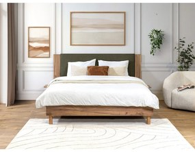 Zöld franciaágy ágyráccsal 140x190 cm Lior – Bobochic Paris