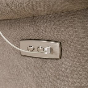 TV és relaxációs fotel elektromos vezérléssel, ezürst szövetkárpitozással