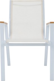 Kerti rakásolható szék, fehér acél/tölgy, BONTO