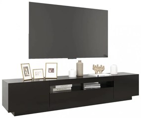 fekete TV-szekrény LED-lámpákkal 200 x 35 x 40 cm