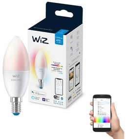 WiZ LED RGBW Dimmelhető izzó C37 E14/4,9W/230V 2200-6500K CRI 90 Wi-Fi -WiZ WI0008