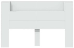 Fejtámla LED -es lámpákkal Fehér 160 x 16,5 x 103,5 cm Faanyag