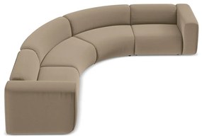 Bézs bársony sarokkanapé Ekahi – Makamii