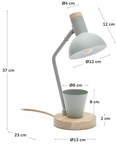 Mentazöld asztali lámpa fém búrával (magasság 37 cm) Katia – Kave Home