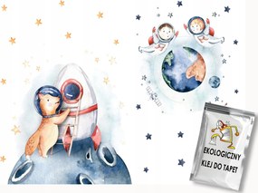 Fotótapéta Flizelina Gyerekek Űr Bolygók Rakéta Űrhajósok 150x105 ragasztó