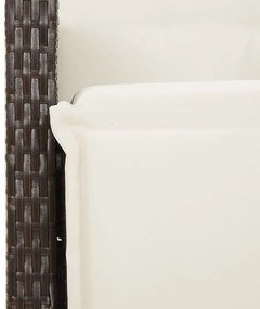 11 részes barna polyrattan kerti bisztrógarnitúra párnákkal