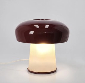 Borvörös fém asztali lámpa üveg búrával (magasság 35 cm) Clevely – Bizzotto