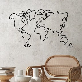 Fém fali dekoráció, World Map