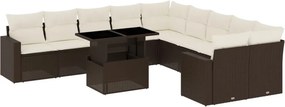 vidaXL 11 részes barna polyrattan kerti ülőgarnitúra párnákkal