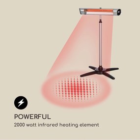 Blumfeldt Dark Wave, infravörös hősugárzó, 2000 W, aranyozott széncső, IP65, alumínium