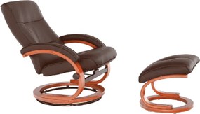 Relaxáló állítható fotel, sötétbarna, RYAN