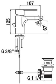 JIKA H3111Z10041111 - LYRA 12,5 cm mosdó csaptelep túlfolyóval, króm