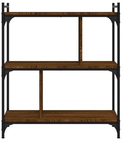 3 szintes barna tölgyszínű fa könyvespolc 76 x 32 x 88 cm