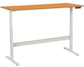 Manutan Expert irodai asztal, elektromosan állítható magasság, 180 x 80 x 62,5 - 127,5 cm, egyenes kivitel, ABS 2 mm, bükk