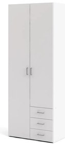 Fehér ruhásszekrény 78x200 cm Space – Tvilum