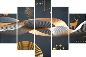 Kép - Grafika szarvassal (150x105 cm)