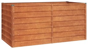 rozsda színű színű corten acél kerti magaságyás 160x80x77 cm
