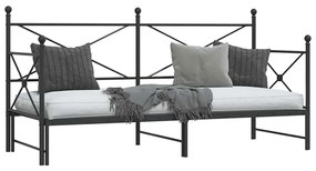 fekete acél kihúzható kanapéágy matrac nélkül 75x190 cm