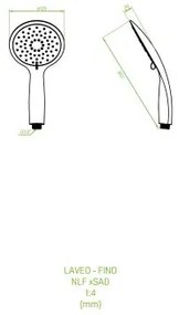 Laveo Fino, zuhanyfej, fekete, LAV-NLF_7SAD