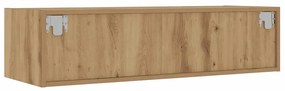 kézműves tölgy színű TV-szekrény LED-lámpákkal 100X35,5x25 cm