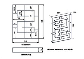 Esteban könyvespolc, fekete, 120 cm – TR875ZNA3650