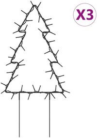 karácsonyfa fénydekoráció 3 db cövekkel 50 LED 29 cm