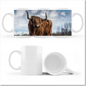 Nyomott mintás bögre Skót tehén felföldi szarv