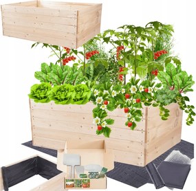 Zöldségtartó fa ágyás magasított láda virágtartó 45x120x100 Eko