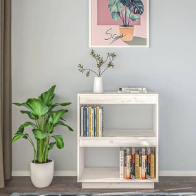 fehér tömör fenyőfa könyvszekrény 60 x 35 x 71 cm