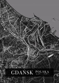 Gdańsk várostérkép poszter A2 42x59,4 cm
