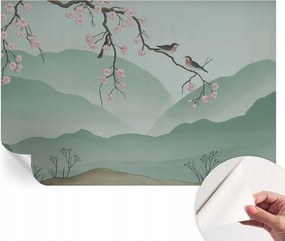 Öntapadós tapéta Divatos 3D fali ragasztó Japán szerenád 104x70 cm