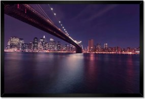 Poszterek keretben 60x40 Híd az éjszakában Usa New York