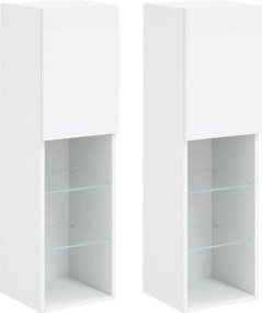vidaXL 2 db fehér TV-szekrény LED-világítással 30,5 x 30 x 102 cm
