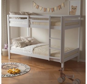 Gyerek emeletes ágy 90 cm Invocato (fehér) (ágyráccsal). 1116361