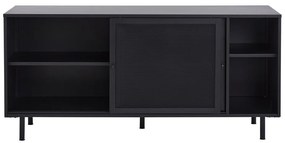 Fekete fém komód tolóajtóval 160x75x46 cm Veep – Unique Furniture